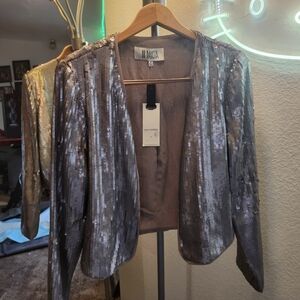 💝💝💝BB Dakota Silver Sequin Open-Front Blazer💝💝💝